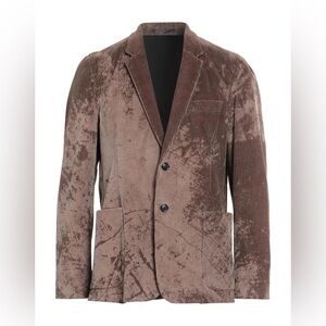 NWT Mauro Grifoni Ribbed Velvet Corduroy Blazer Sports Coat Brown IT Sz 54